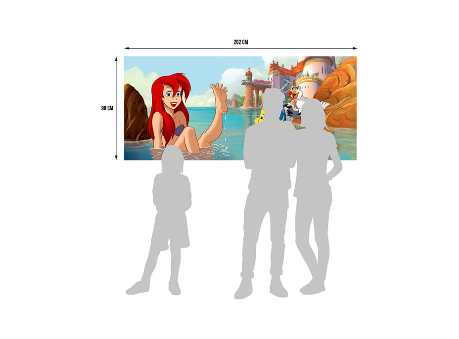 Dětská fototapeta DISNEY - Šťastná Ariel - 202x90 cm