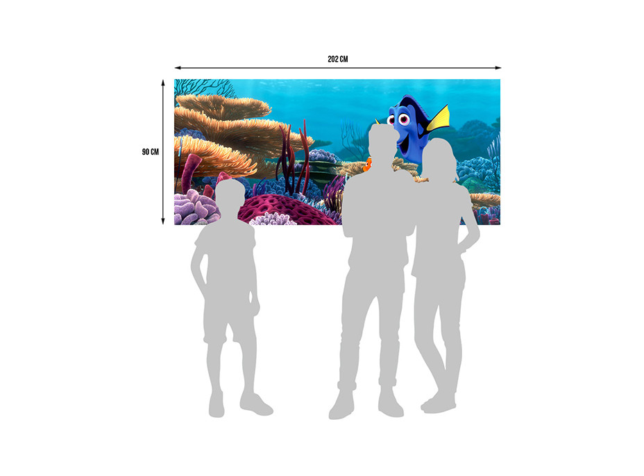 Dětská fototapeta DISNEY - Nemo a Dory mezi korály - 202x90 cm