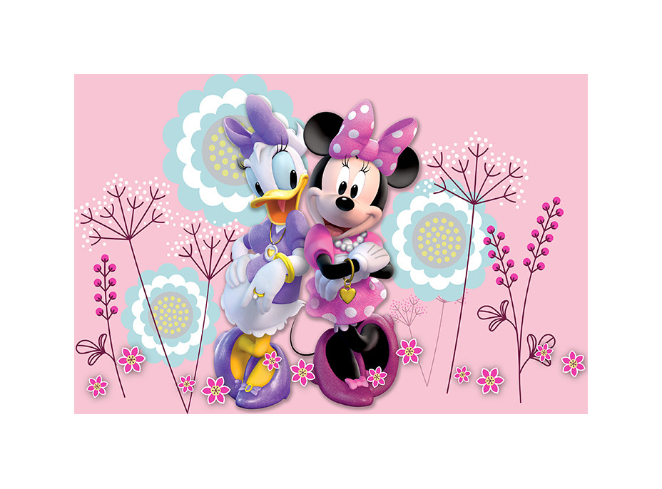 Dětská fototapeta DISNEY - Minnie a Daisy v květinách - 155x110 cm