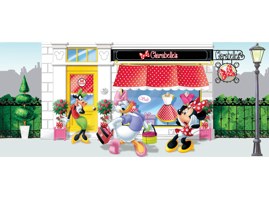 Dětská fototapeta DISNEY - Minnie a Daisy na nákupech - 202x90 cm