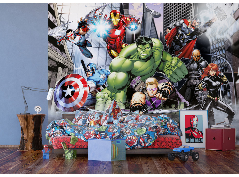 Dětská fototapeta MARVEL - Hrdinové Avengers v akci - 360x270 cm