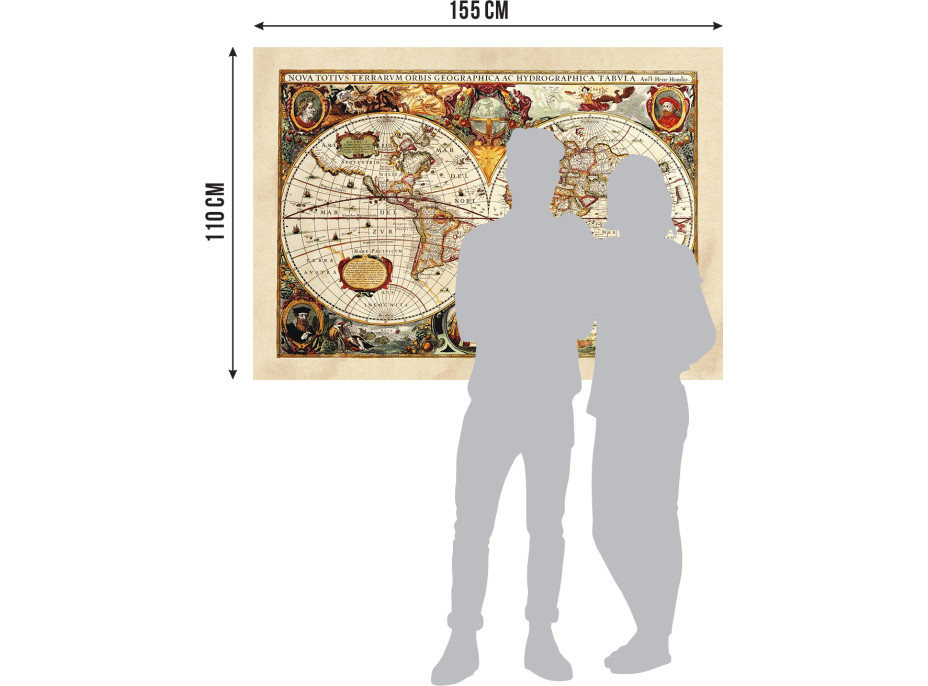 Moderní fototapeta - Historická mapa - 155x110 cm