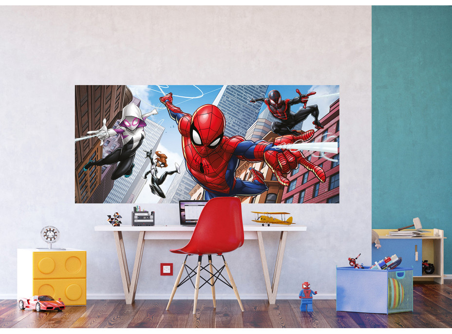 Dětská fototapeta MARVEL - SPIDER-MAN a jeho tým - 202x90 cm