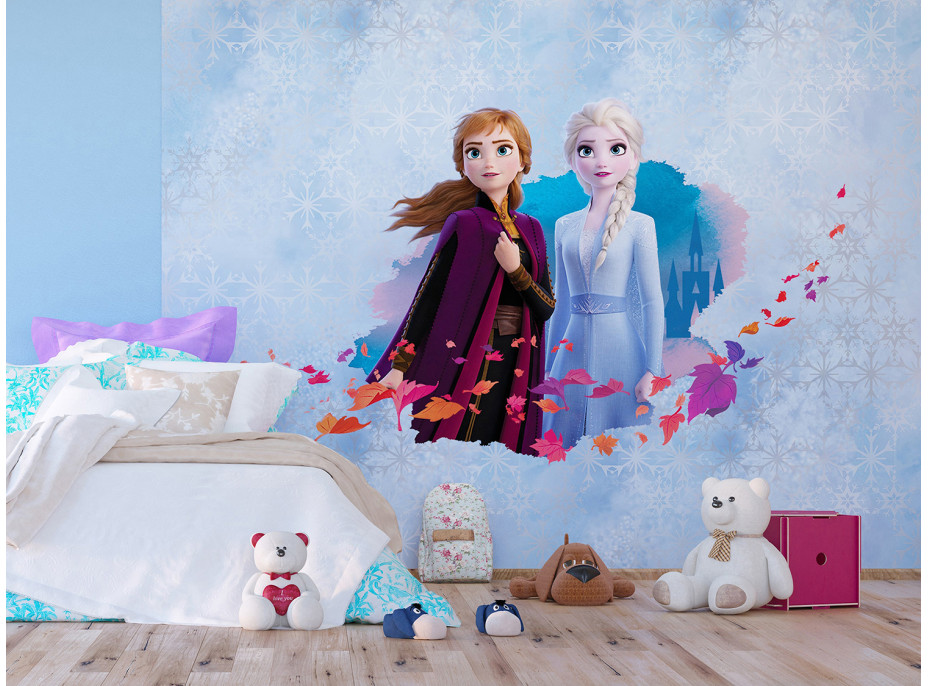 Dětská fototapeta DISNEY - FROZEN - Elsa a Anna spolu - 360x270 cm