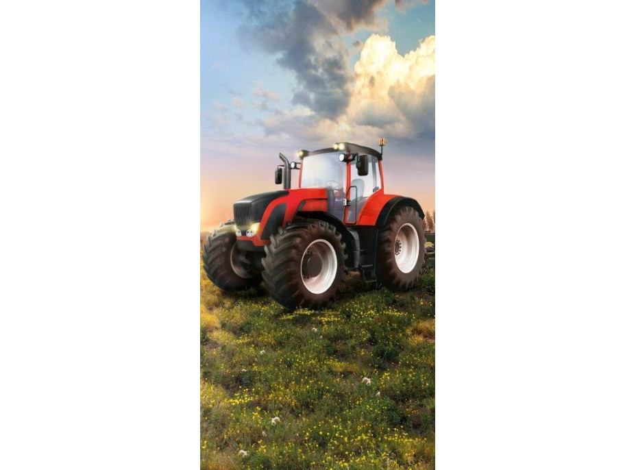 Bavlněná osuška 70x140 cm - Červený traktor