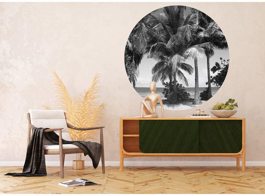 Moderní fototapeta - Kokosové palmy - kulatá - 140 cm
