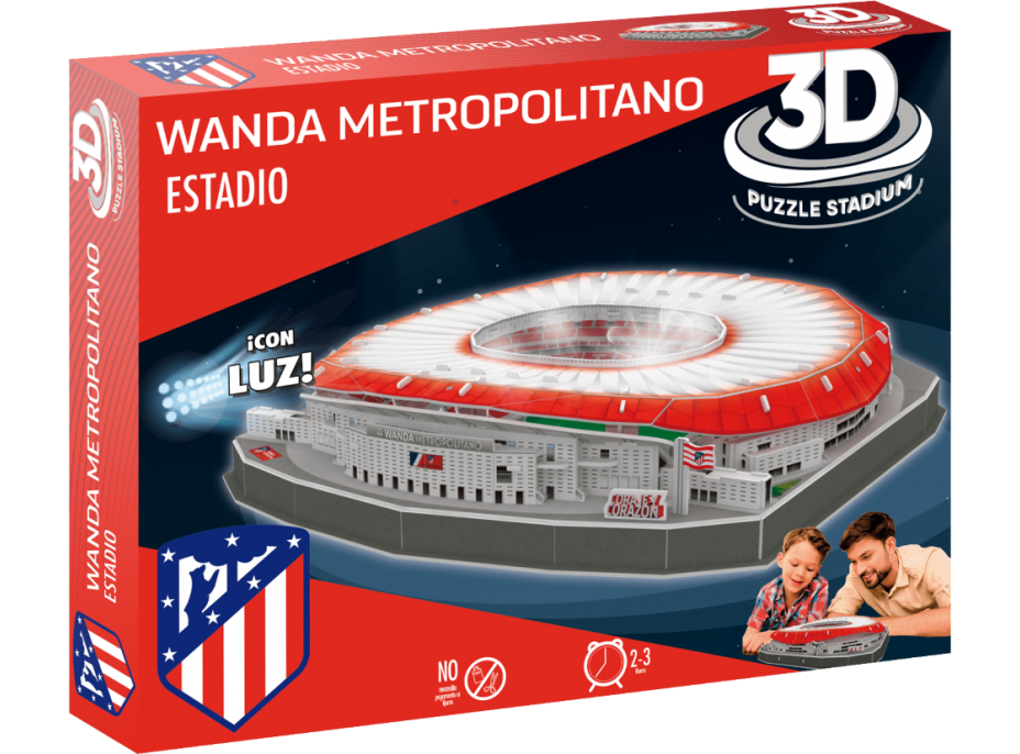 3D PUZZLE STADIUM Svítící 3D puzzle Stadion Wanda Metropolitano - FC Atlético Madrid