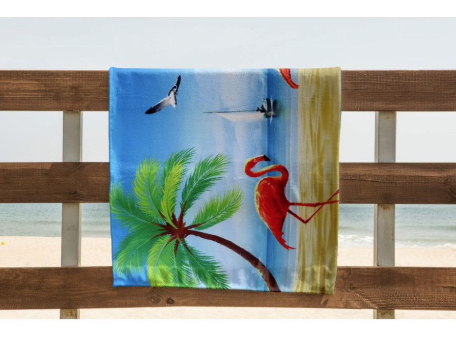 Plážová osuška 70x140 cm Summer Paradise - Plameňáci