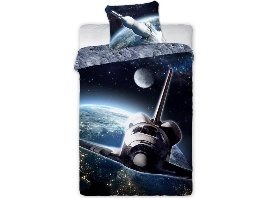 Bavlněné povlečení KOSMOS Raketoplán - 160x200 cm