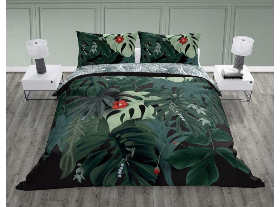 Bavlněné povlečení TRENDY Monstera - zelené - 140x200 cm