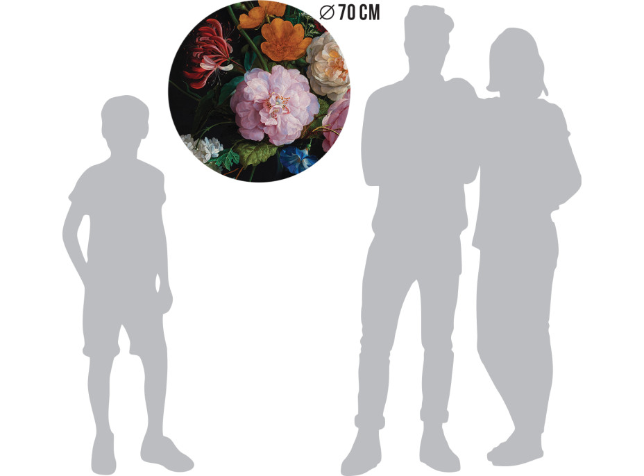 Moderní fototapeta - Barevné květy - kulatá - 70 cm