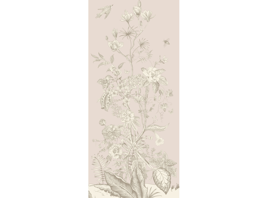 Moderní fototapeta - Pastelové květy - 90x202 cm