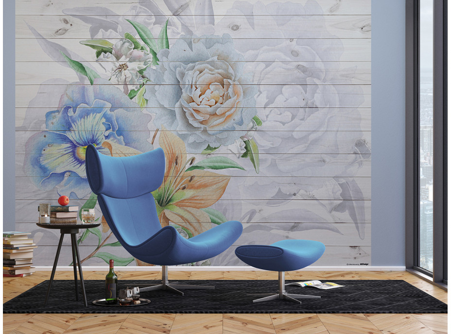 Moderní fototapeta - Ručně malované květiny - 360x270 cm