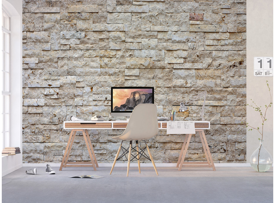 Moderní fototapeta - Kamenný obklad - 360x270 cm