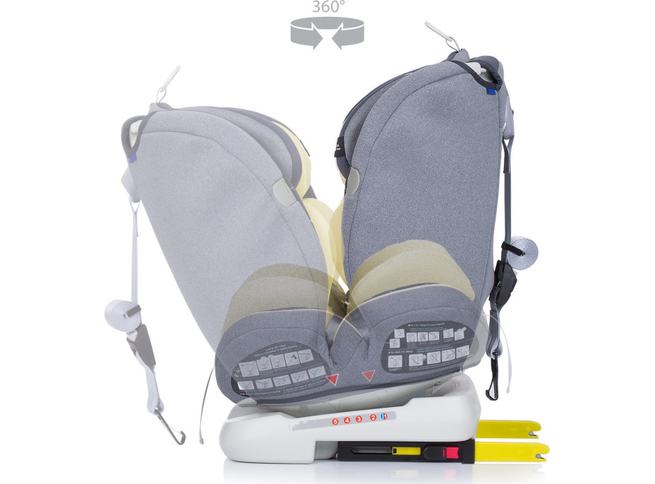 CHIPOLINO Autosedačka Journey otočná 360 Isofix 0-36 kg Banana