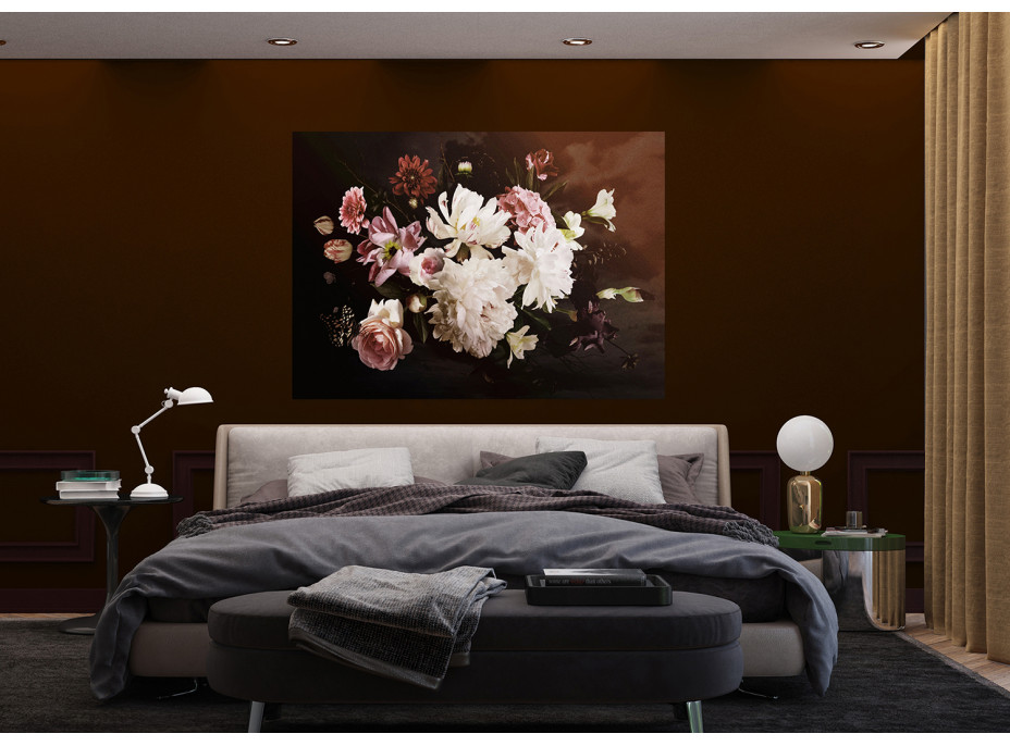 Moderní fototapeta - Kompozice květů na temném podkladu - 155x110 cm