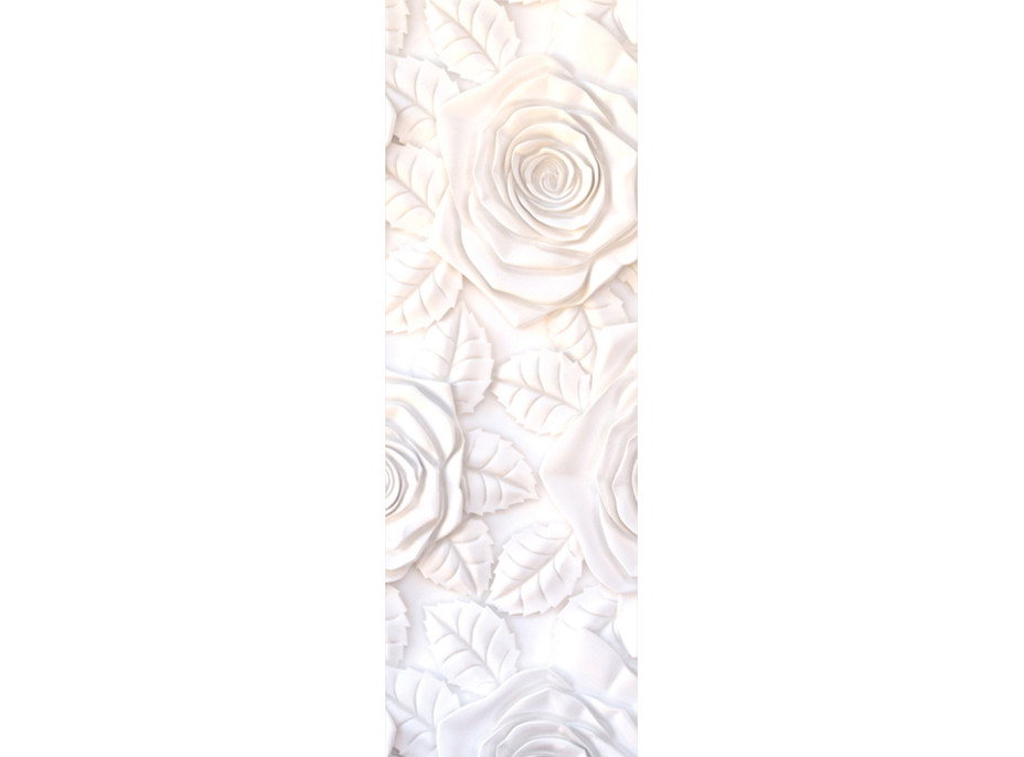 Moderní fototapeta - Sádrový basreliéf růže - 90x270 cm