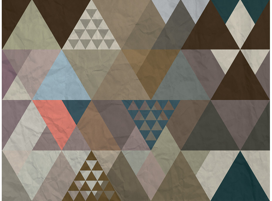 Moderní fototapeta - Abstrakce s barevnými trojúhelníky - 360x270 cm