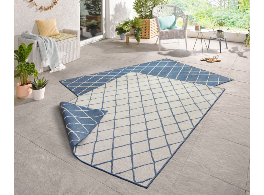 Kusový oboustranný koberec Twin 103119 blue creme