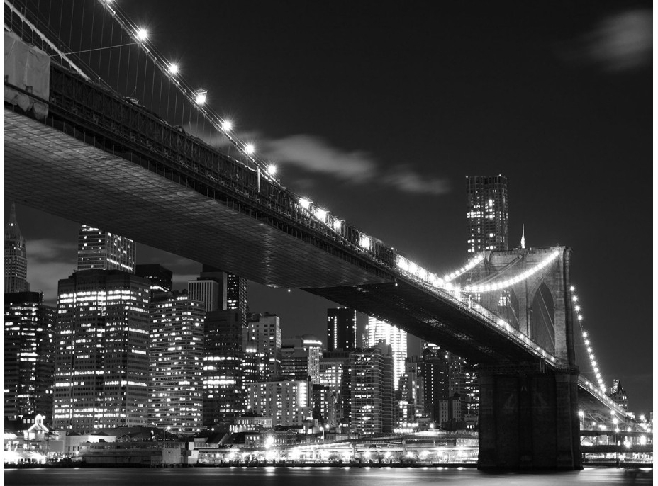 Moderní fototapeta - Brooklynský most v noci - 360x270 cm