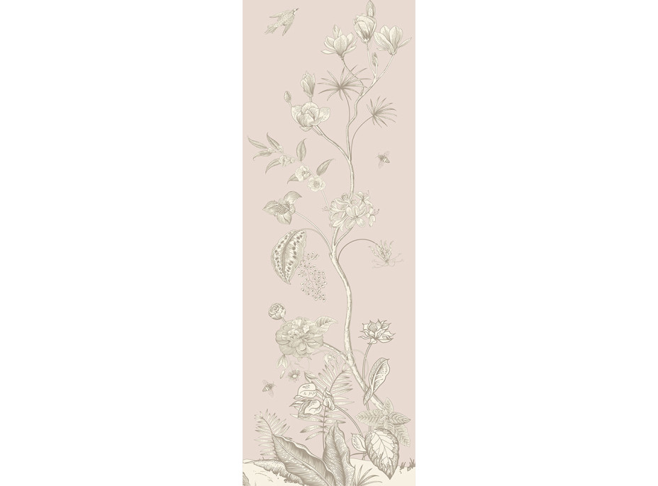 Moderní fototapeta - Pastelové květy - 90x270 cm