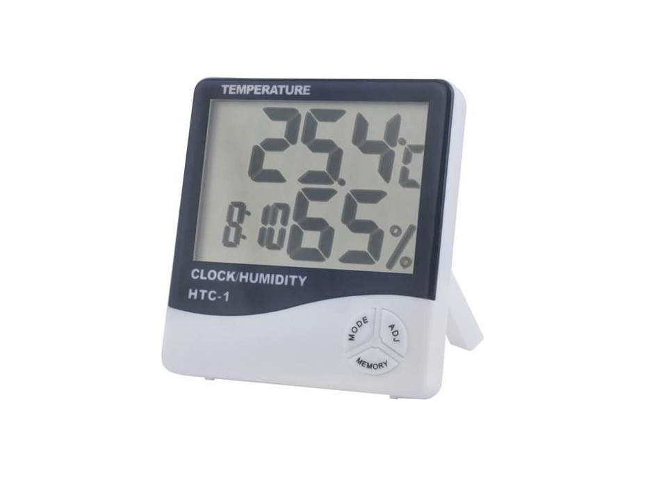 Meteostanice s hodinami - bílá