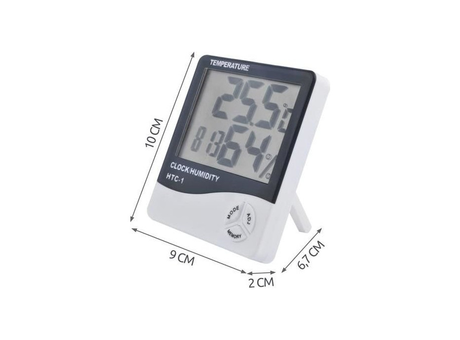 Meteostanice s hodinami - bílá