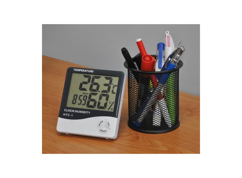 Meteostanice s hodinami - bílá