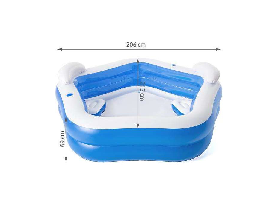 Nafukovací bazén se sedátky BESTWAY 54153 - 213x207x69cm