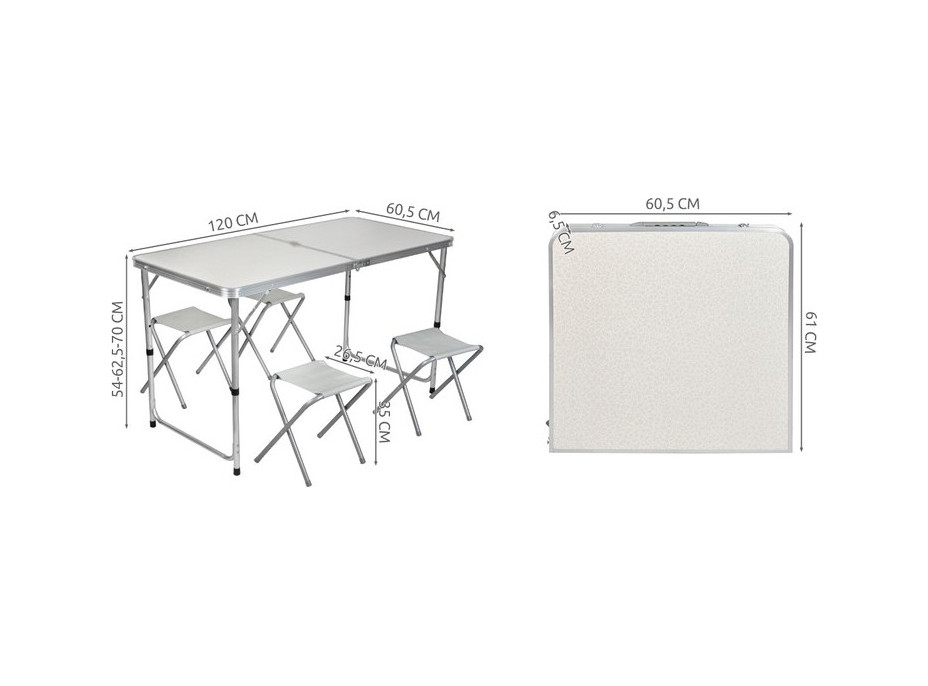 Kempingový set (4 židle + stůl)
