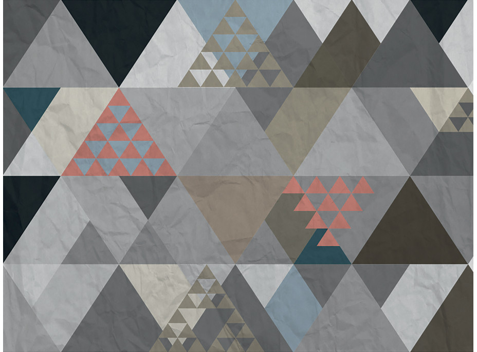 Moderní fototapeta - Abstrakce s barevnými trojúhelníky 2 - 360x270 cm
