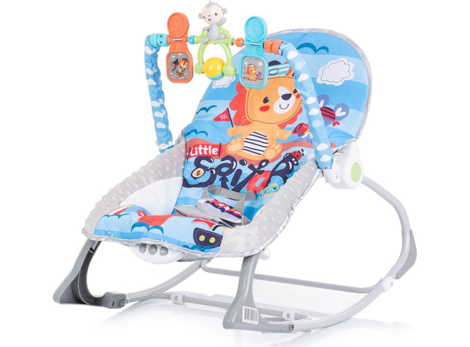 CHIPOLINO Kojenecké lehátko vibrující 2v1 Baby Spa Blue