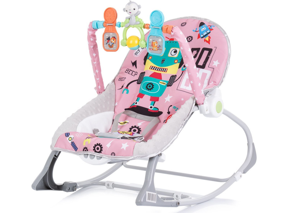 CHIPOLINO Kojenecké lehátko vibrující 2v1 Baby Spa Pink