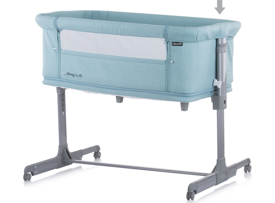 CHIPOLINO Postýlka Mommy 'n Me 2v1 Blue Mint