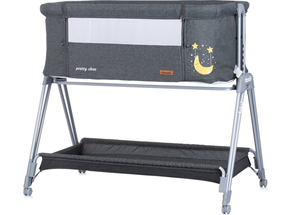 CHIPOLINO Postýlka Pretty Close 3v1 Anthracite