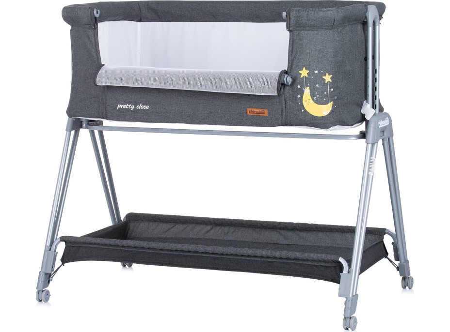 CHIPOLINO Postýlka Pretty Close 3v1 Anthracite