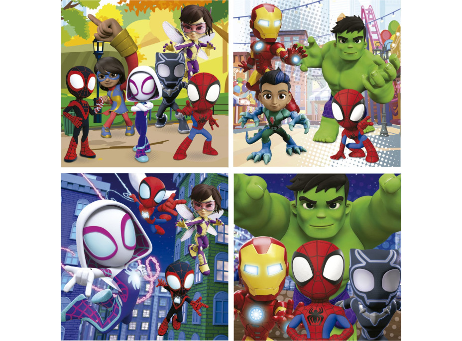 EDUCA Puzzle v kufříku Spidey a jeho úžasní přátelé 4v1 (6,9,12,16 dílků)