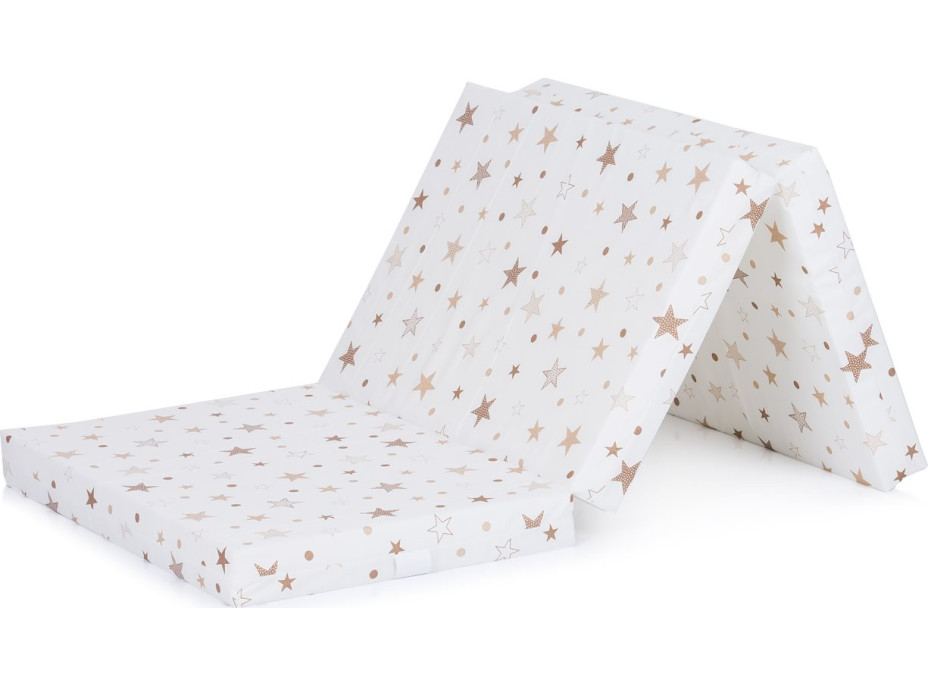 CHIPOLINO Skládací matrace 120x60 cm White,beige stars CHIPOLINO Skládací matrace 120x60 cm White,beige stars
