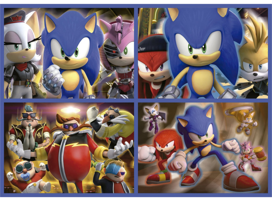 EDUCA Svítící puzzle Sonic Prime 4v1 (50,80,100,150 dílků)