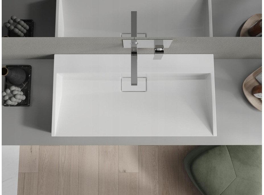 Umyvadlo z litého mramoru MEXEN AVA 90 cm - bez otvoru - bílé, 23019000