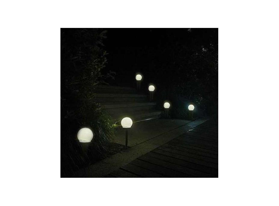 Solární zahradní lampa - koule, sada 6 ks