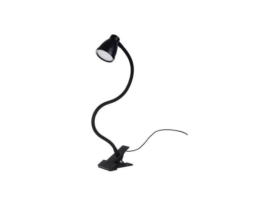 Černá stolní lampa s klipem