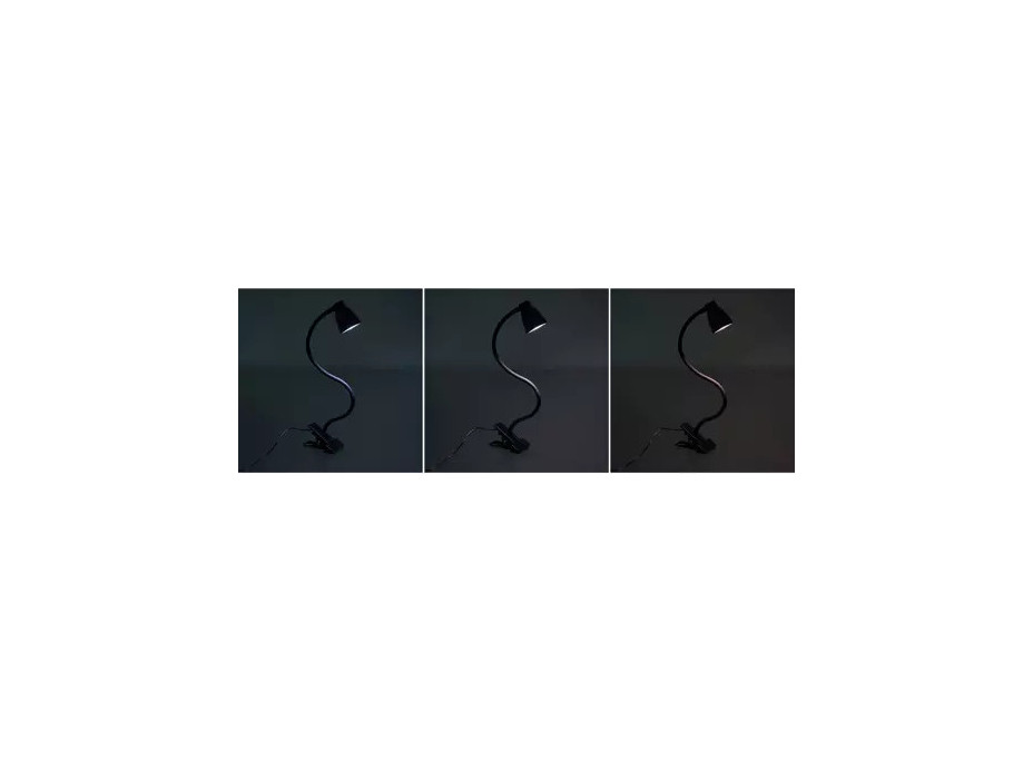 Černá stolní lampa s klipem