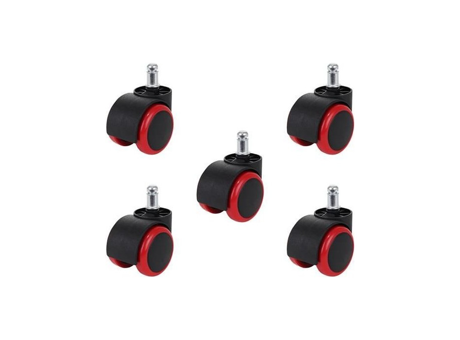 Kolečka kancelářské židle - 5 ks - červená