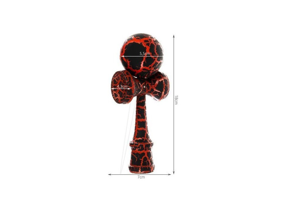 Kendama, tradiční arkádová japonská společenská hra - červená