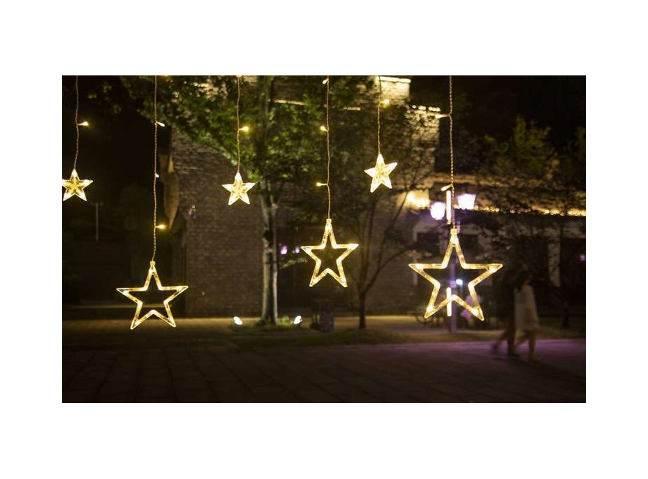 Světelný závěs Hvězdy - 138 LED - teplá bílá