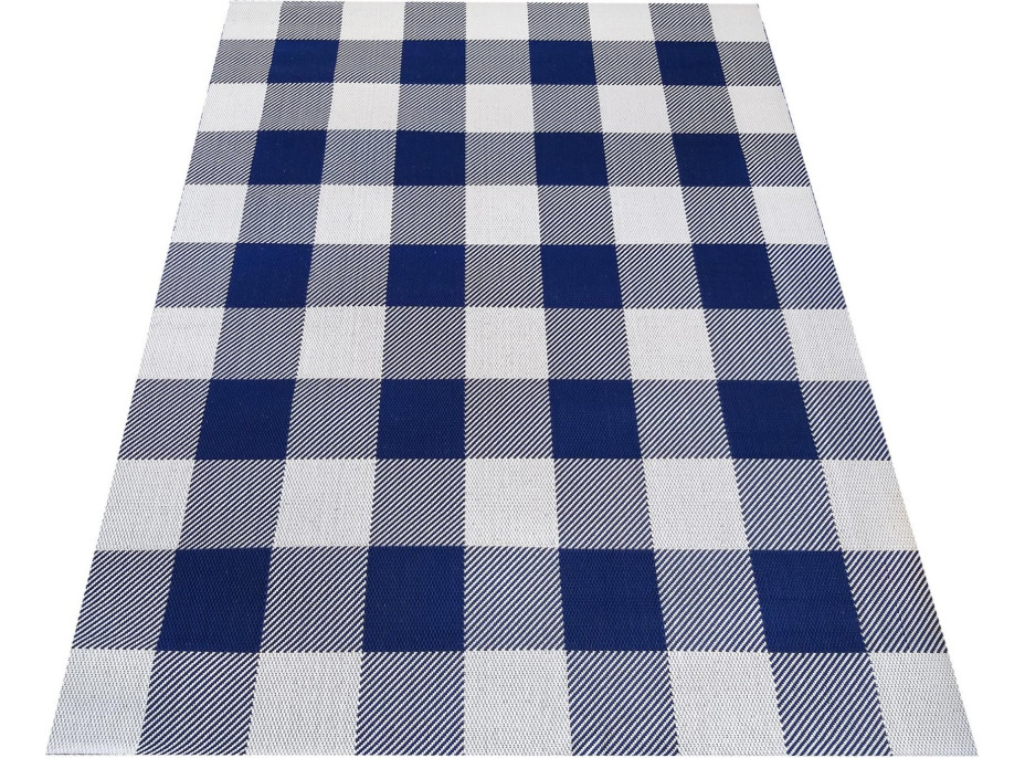 Kusový tkaný koberec Parla - bílomodrý