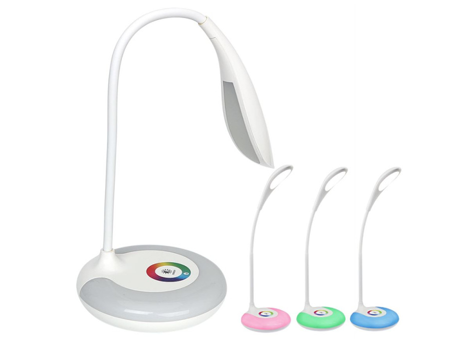 Stolní lampička DROP s podsvícením RGB - bílá