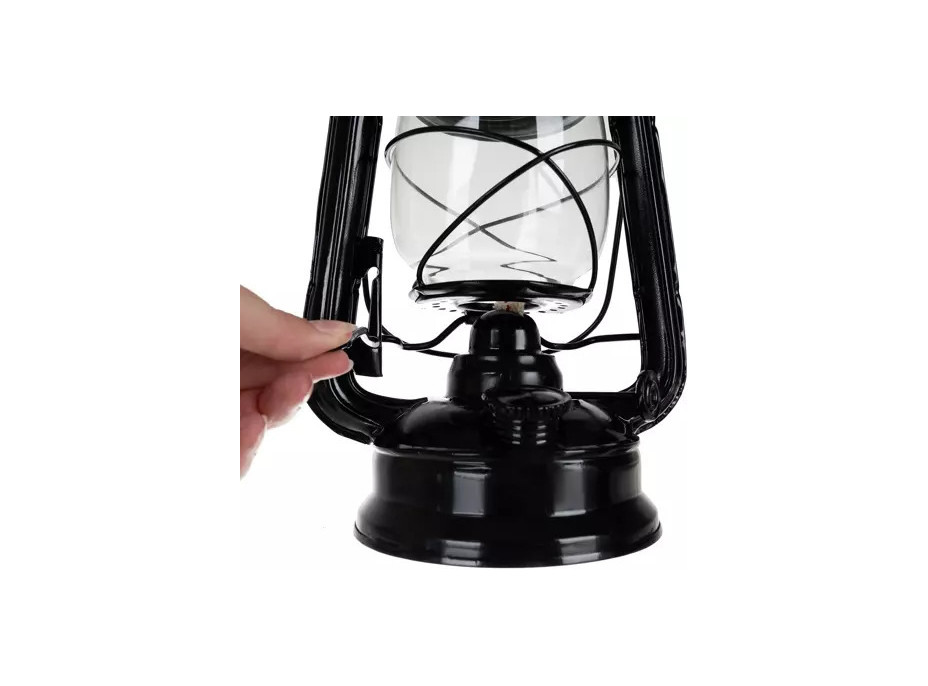 Černá olejová lampa 24cm