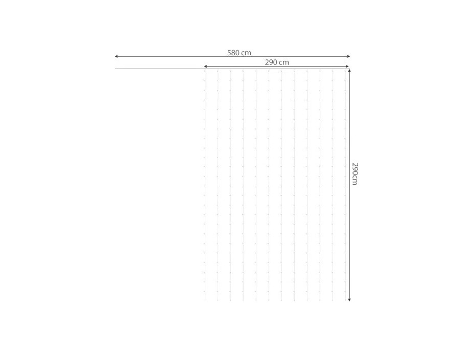 Světelný závěs s dálkovým ovladačem 300 LED USB - teplá bílá